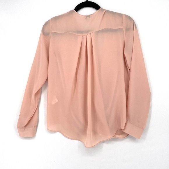 TOBI‎ Women Pink Long Sleeve Deep V Neck Blouse Size XS - Picture 2 of 6